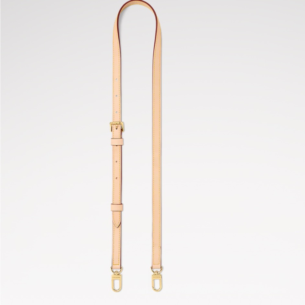 Louis Vuitton Tan Leather Belt with Gold Accents. 16 mm